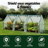 Greenhouses & Accessories: Green Fingers Mini Greenhouse 240x90x90cm Steel Frame PE Cover Outdoor Shelter