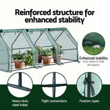 Greenhouses & Accessories: Green Fingers Mini Greenhouse 240x90x90cm Steel Frame PE Cover Outdoor Shelter