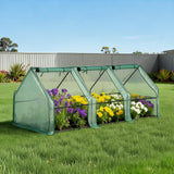 Greenhouses & Accessories: Green Fingers Mini Greenhouse 240x90x90cm Steel Frame PE Cover Outdoor Shelter