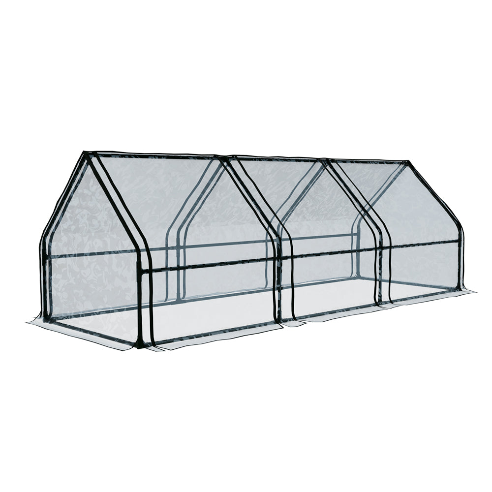 Greenhouses & Accessories: Green Fingers Greenhouse 2.7x0.9x0.9M Mini Green House Raised Garden Bed Planter Box