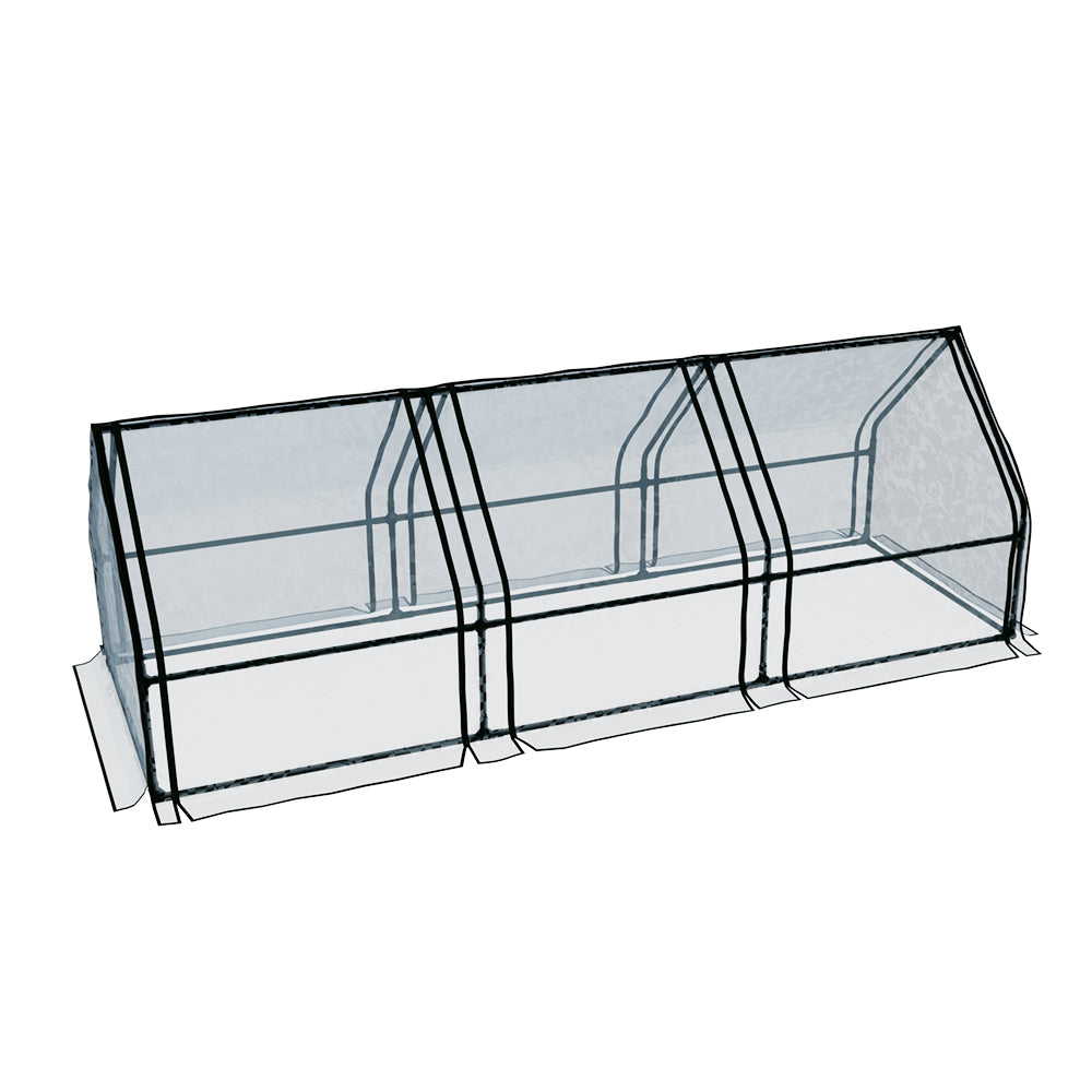 Greenhouses & Accessories: Green Fingers Greenhouse 2.7x0.9x0.9M Mini Green House Raised Garden Bed Planter Box
