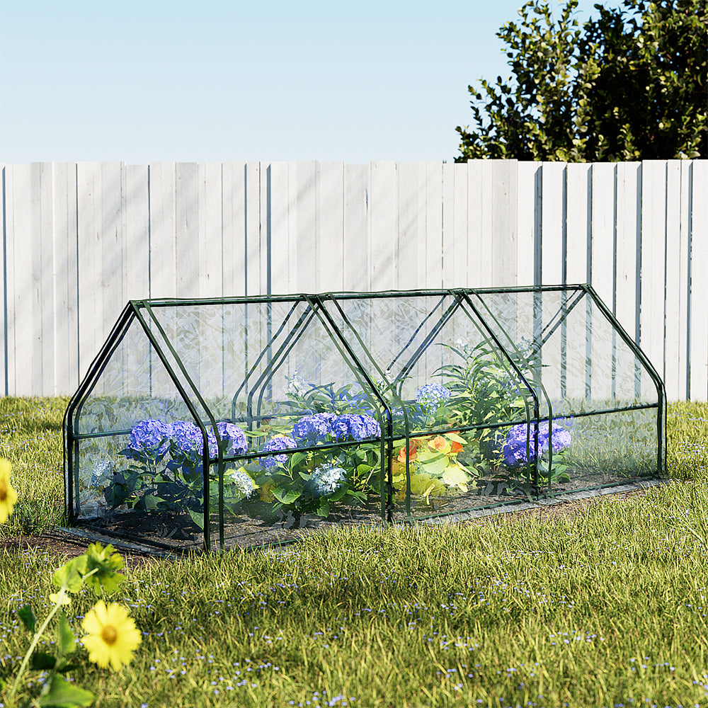 Greenhouses & Accessories: Green Fingers Greenhouse 2.7x0.9x0.9M Mini Green House Raised Garden Bed Planter Box