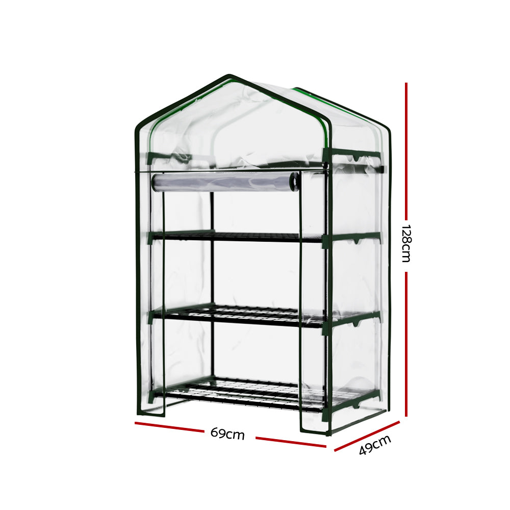 Greenhouses & Accessories: Greenfingers Greenhouse 3 Tiers Mini Green House Garden Bed Planter Box 1.28x0.7x0.5M
