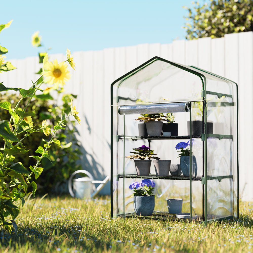 Greenhouses & Accessories: Greenfingers Greenhouse 3 Tiers Mini Green House Garden Bed Planter Box 1.28x0.7x0.5M