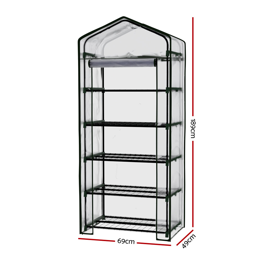 Greenhouses & Accessories: Greenfingers Greenhouse 5 Tiers Mini Green House Garden Bed Planter Box 1.9x0.7x0.5M