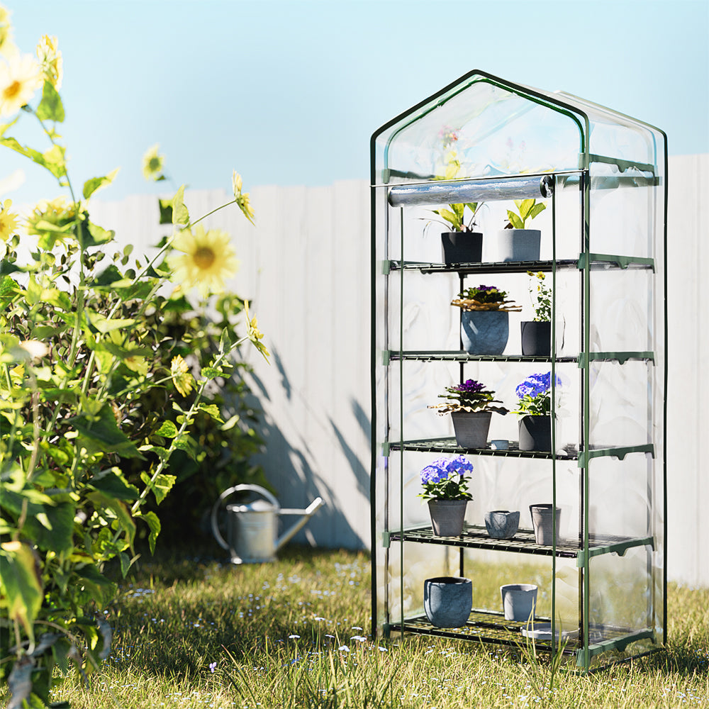 Greenhouses & Accessories: Greenfingers Greenhouse 5 Tiers Mini Green House Garden Bed Planter Box 1.9x0.7x0.5M