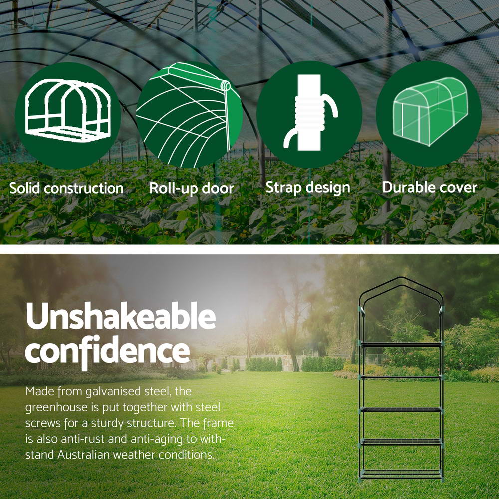 Greenhouses & Accessories: Greenfingers Greenhouse 5 Tiers Mini Green House Garden Bed Planter Box 1.9x0.7x0.5M