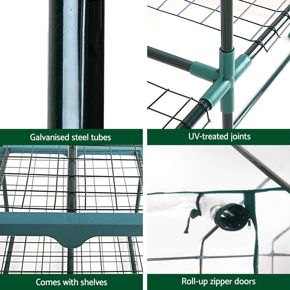 Greenhouses & Accessories: Greenfingers Greenhouse 5 Tiers Mini Green House Garden Bed Planter Box 1.9x0.7x0.5M