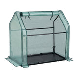 Greenhouses & Accessories: Green Fingers Mini Greenhouse 91x46x84cm Steel Frame PE Cover Outdoor Shelter