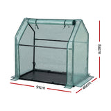 Greenhouses & Accessories: Green Fingers Mini Greenhouse 91x46x84cm Steel Frame PE Cover Outdoor Shelter