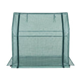 Greenhouses & Accessories: Green Fingers Mini Greenhouse 91x46x84cm Steel Frame PE Cover Outdoor Shelter