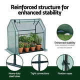 Greenhouses & Accessories: Green Fingers Mini Greenhouse 91x46x84cm Steel Frame PE Cover Outdoor Shelter