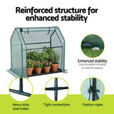Greenhouses & Accessories: Green Fingers Mini Greenhouse 91x46x84cm Steel Frame PE Cover Outdoor Shelter
