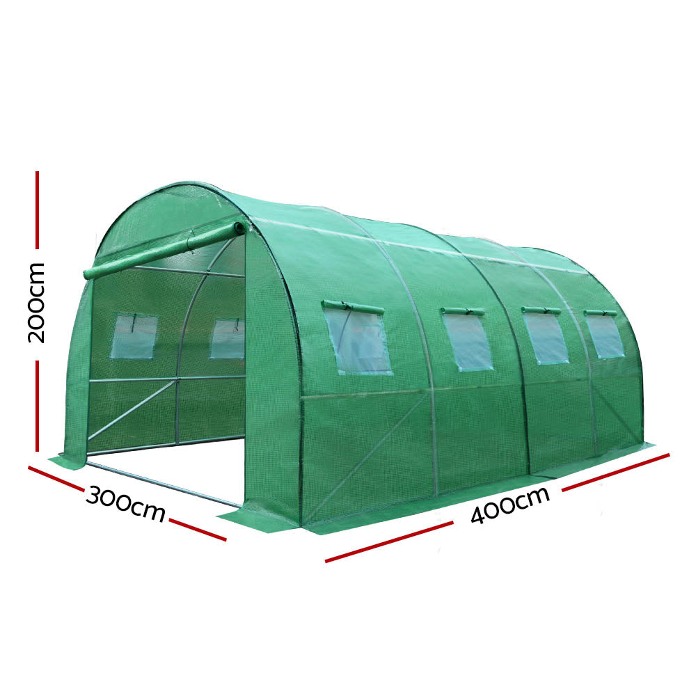 Greenhouses & Accessories: Green Fingers Greenhouse 4x3x2M Walk in Green House Tunnel Plant Garden Shed Dome