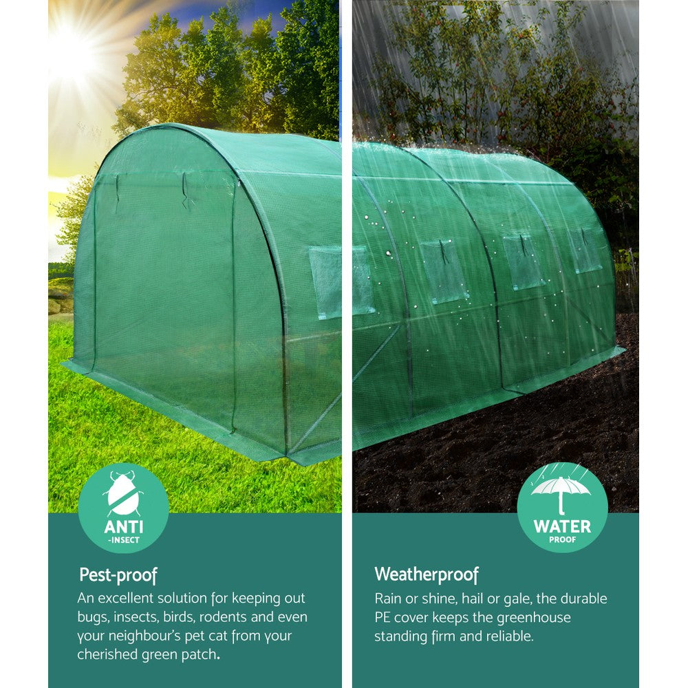 Greenhouses & Accessories: Green Fingers Greenhouse 4x3x2M Walk in Green House Tunnel Plant Garden Shed Dome