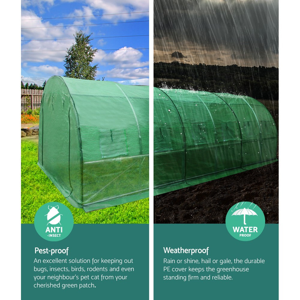 Greenhouses & Accessories: Green Fingers Greenhouse 6x3x2M Walk in Green House Tunnel Plant Garden Shed Dome
