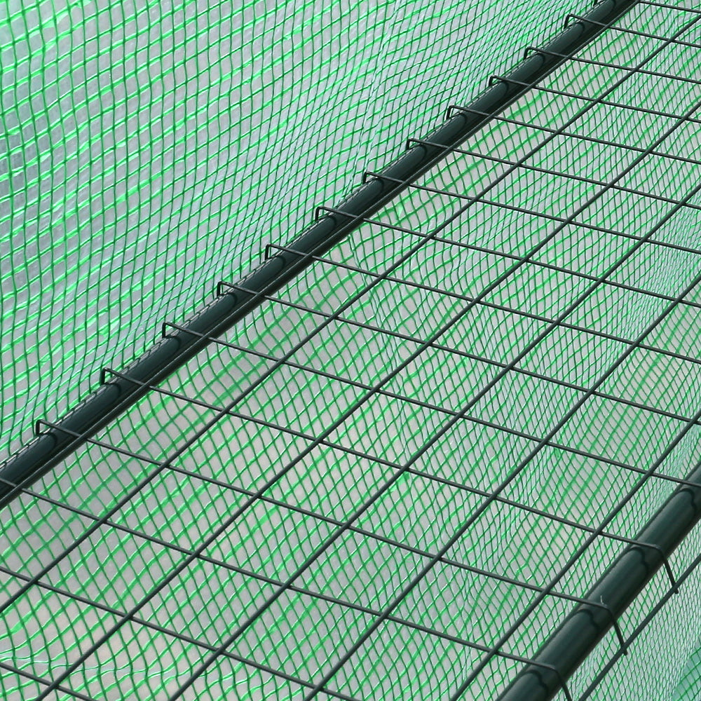 Greenhouses & Accessories: Green Fingers Greenhouse 1.4x1.55x2M Walk in Green House Tunnel Plant Garden Shed 8 Shelves