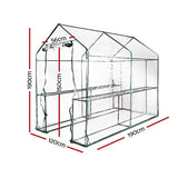Green Fingers Greenhouse 1.2x1.9x1.9M Walk in Green House Tunnel Clear Garden Shed 4 Shelves