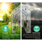 Greenfingers Greenhouse 1.2x1.9x1.9M Walk in Green House Tunnel Clear Garden Shed 4 Shelves