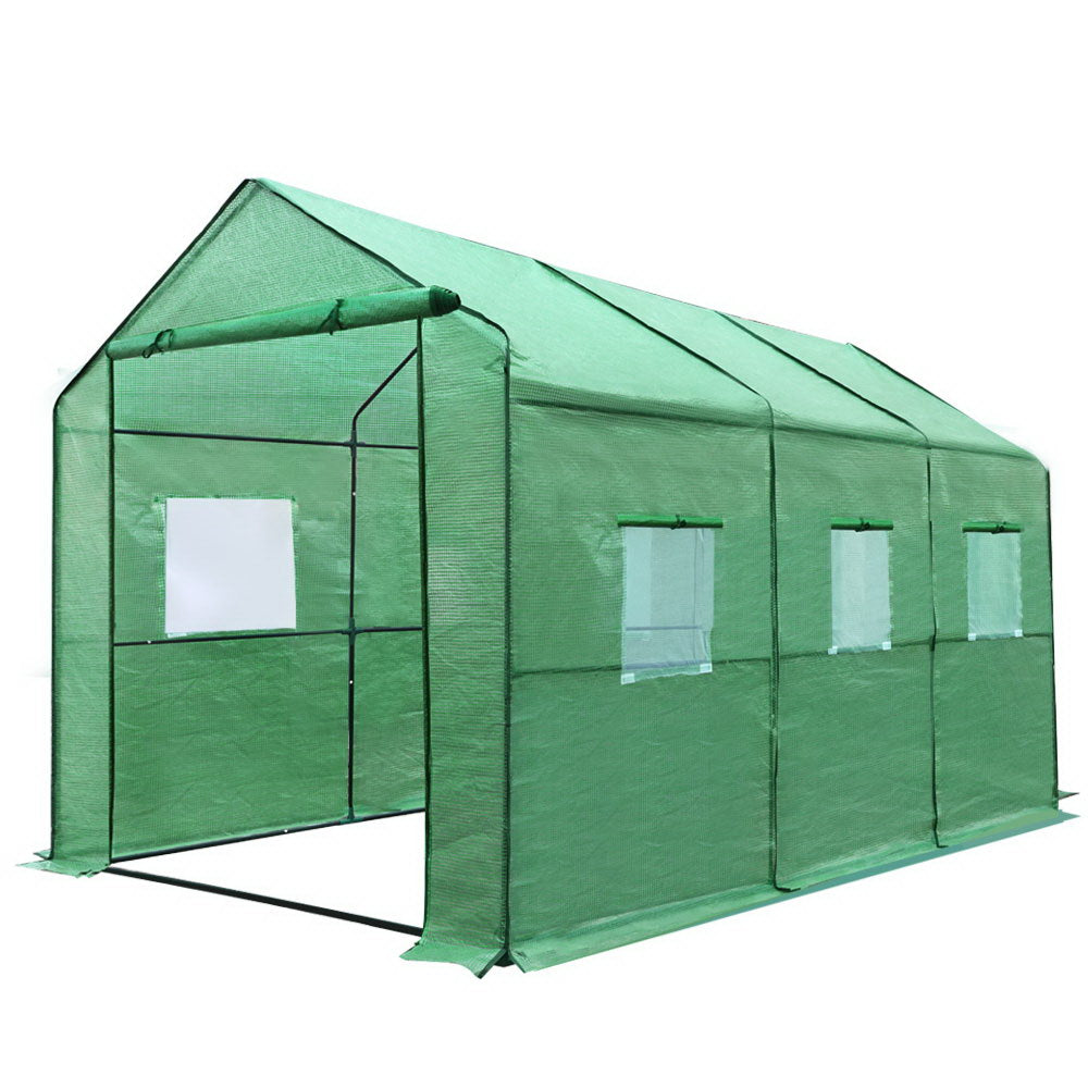 Greenhouses & Accessories: Green Fingers Greenhouse 3.5x2x2M Walk in Green House Tunnel Plant Garden Shed