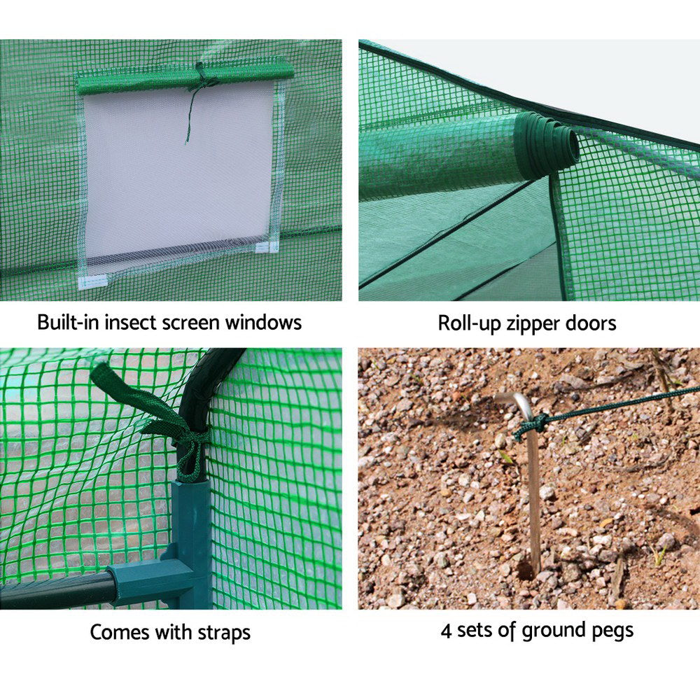 Greenhouses & Accessories: Green Fingers Greenhouse 3.5x2x2M Walk in Green House Tunnel Plant Garden Shed