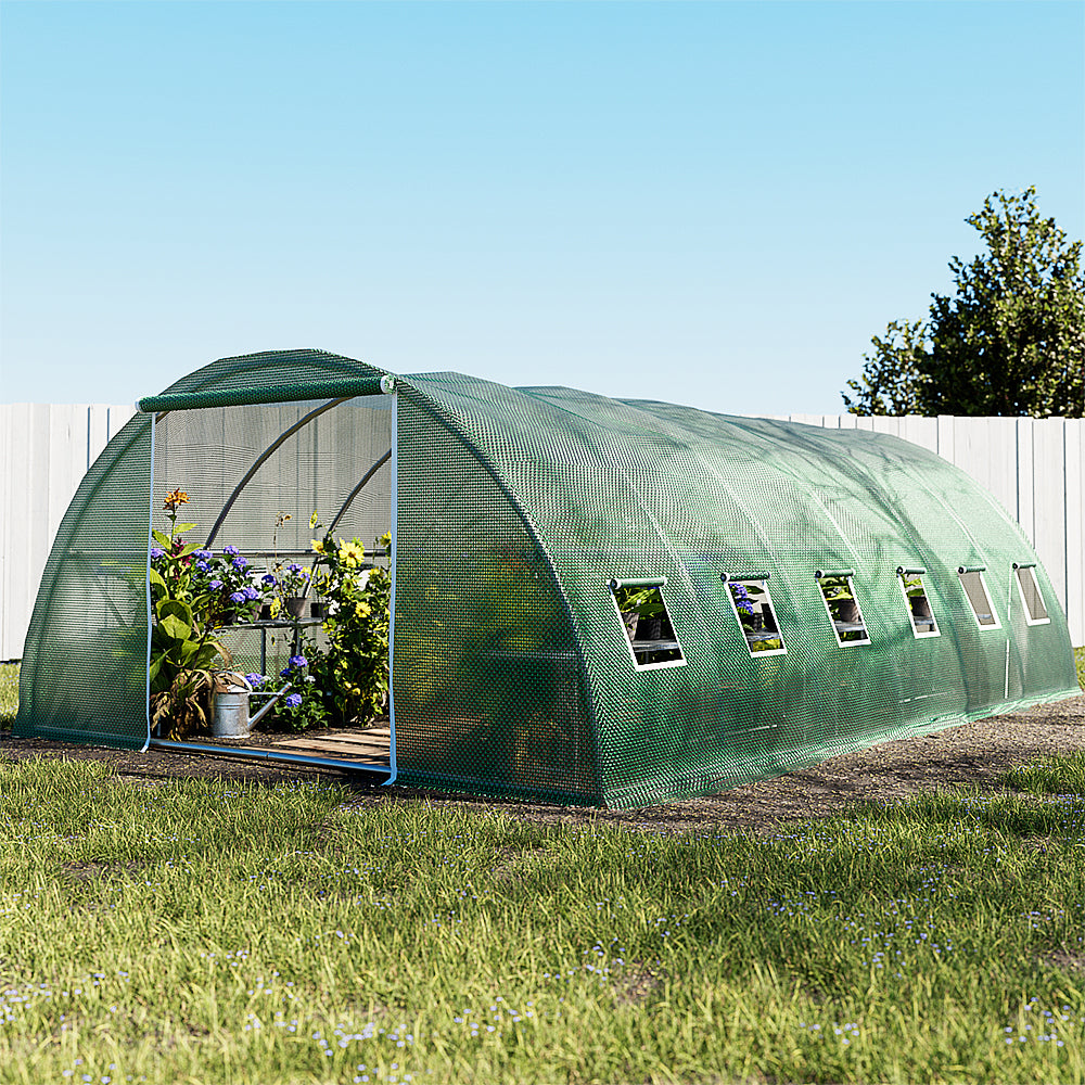 Greenhouses & Accessories: Green Fingers Greenhouse 6x4x2M Walk in Green House Tunnel Plant Garden Shed Dome