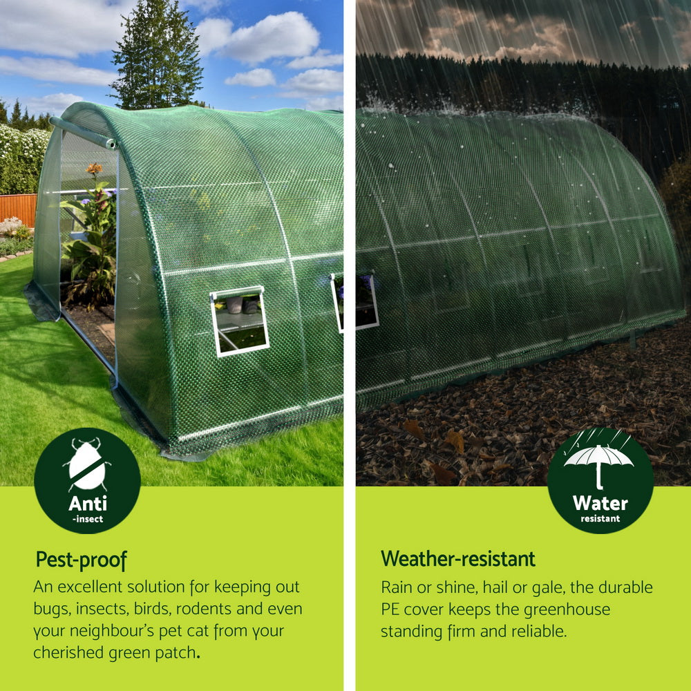 Greenhouses & Accessories: Green Fingers Greenhouse 6x4x2M Walk in Green House Tunnel Plant Garden Shed Dome