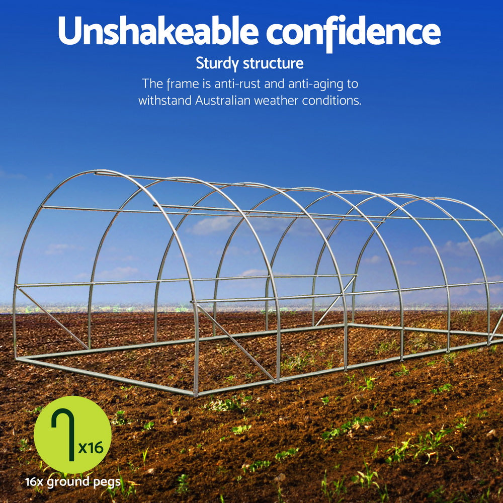 Greenhouses & Accessories: Green Fingers Greenhouse 6x4x2M Walk in Green House Tunnel Plant Garden Shed Dome