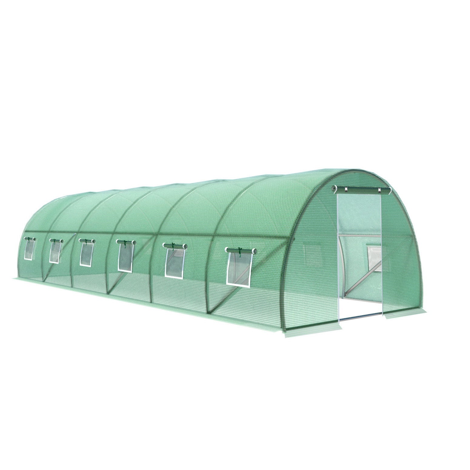 Greenhouses & Accessories: Green Fingers Greenhouse 9x3x2M Walk in Green House Tunnel Plant Garden Shed Dome