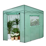 Greenhouses & Accessories: Green Fingers Greenhouse 180x240x240cm Steel Frame PE Cover Outdoor Shelter