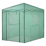Greenhouses & Accessories: Green Fingers Greenhouse 180x240x240cm Steel Frame PE Cover Outdoor Shelter