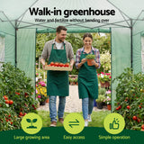 Greenhouses & Accessories: Green Fingers Greenhouse 180x240x240cm Steel Frame PE Cover Outdoor Shelter