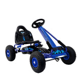 Ride On Cars: Rigo Kids Pedal Go Kart Ride On Toys Racing Car Rubber Tyre Blue