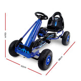 Ride On Cars: Rigo Kids Pedal Go Kart Ride On Toys Racing Car Rubber Tyre Blue