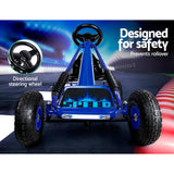 Ride On Cars: Rigo Kids Pedal Go Kart Ride On Toys Racing Car Rubber Tyre Blue