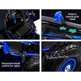Ride On Cars: Rigo Kids Pedal Go Kart Ride On Toys Racing Car Rubber Tyre Blue