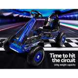 Ride On Cars: Rigo Kids Pedal Go Kart Ride On Toys Racing Car Rubber Tyre Blue