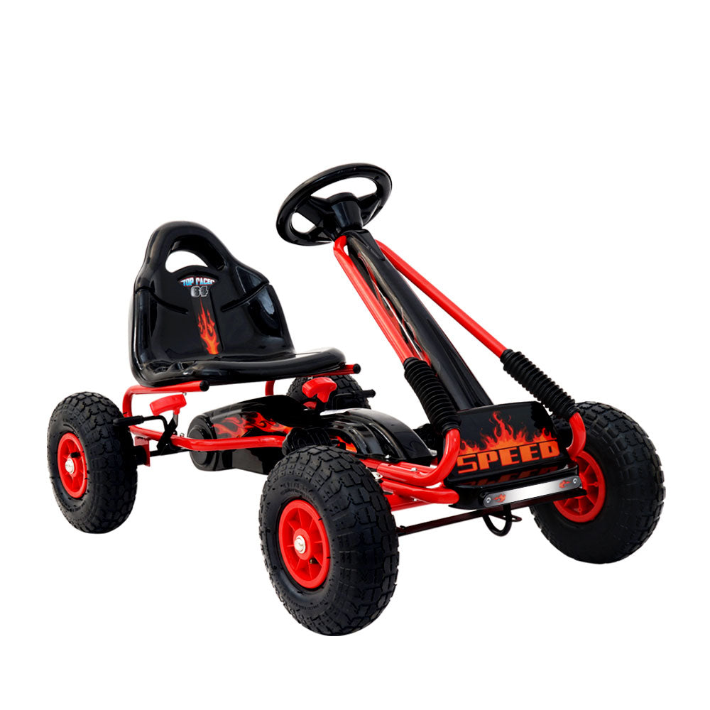 Ride On Cars: Rigo Kids Pedal Go Kart Ride On Toys Racing Car Rubber Tyre Red