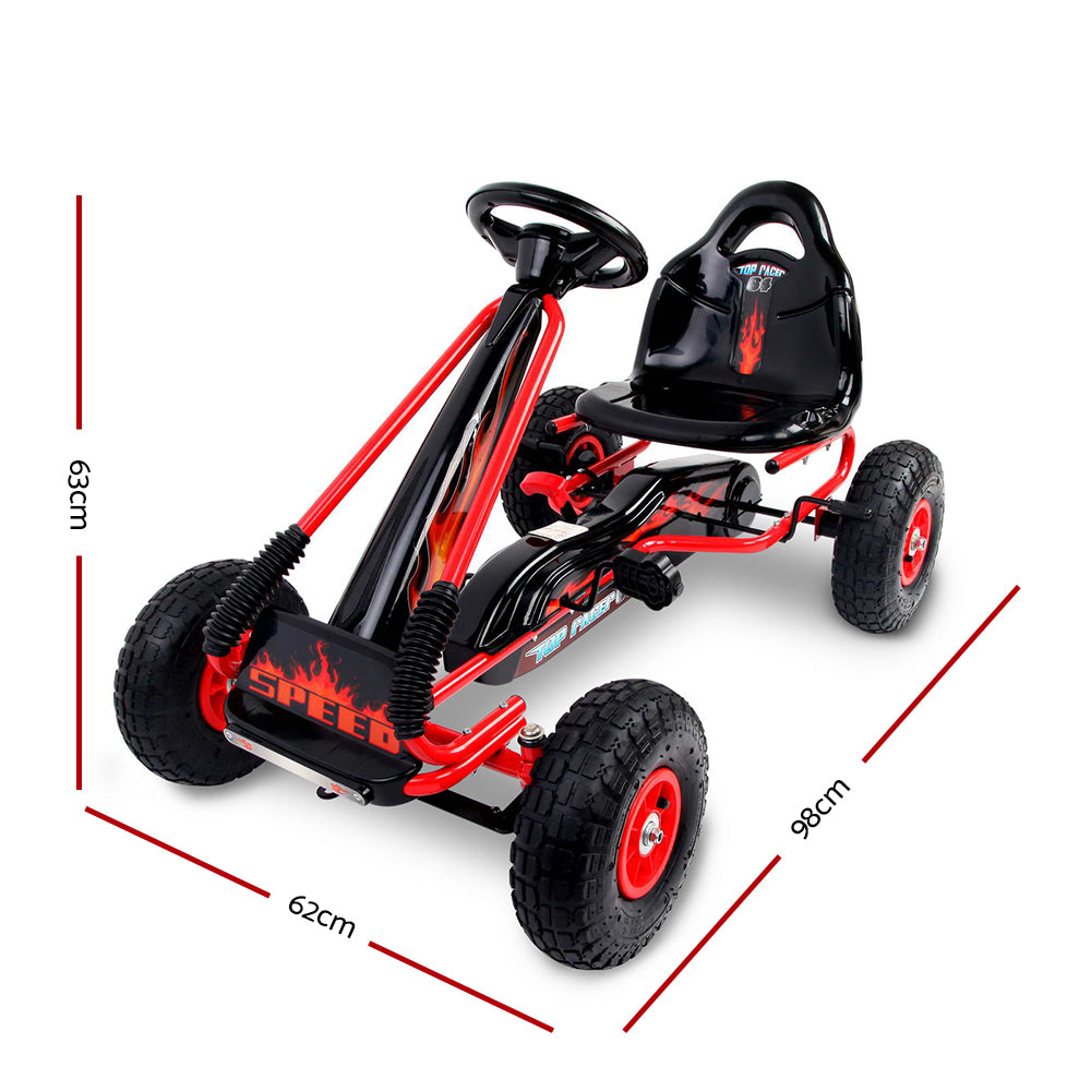 Ride On Cars: Rigo Kids Pedal Go Kart Ride On Toys Racing Car Rubber Tyre Red