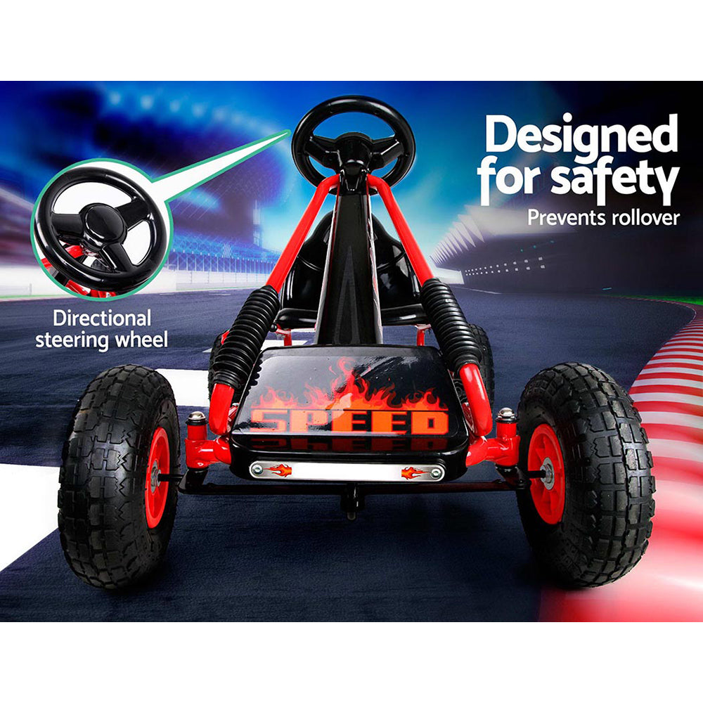Ride On Cars: Rigo Kids Pedal Go Kart Ride On Toys Racing Car Rubber Tyre Red