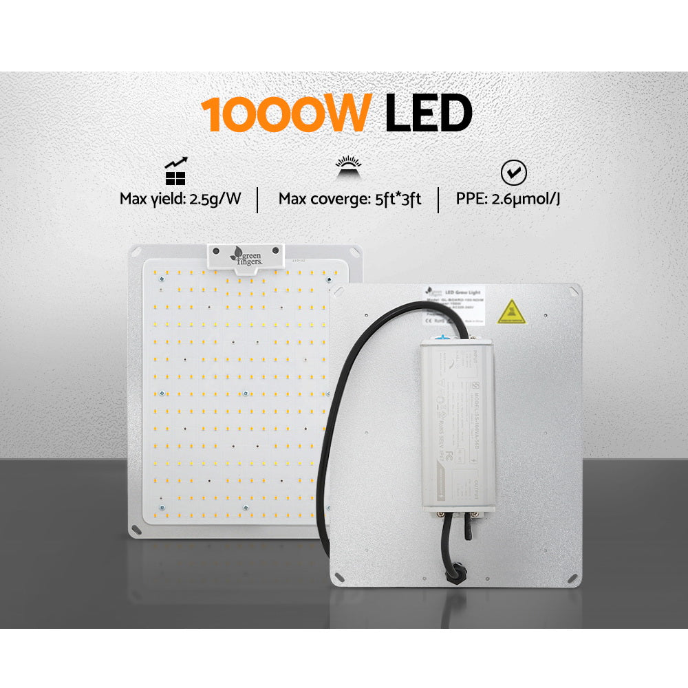 Greenhouses & Accessories: Green Fingers Max 1000W Grow Light LED Full Spectrum Indoor Plant All Stage Growth