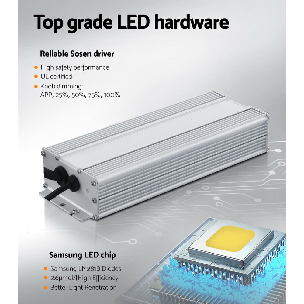 Greenhouses & Accessories: Green Fingers Max 3000W Grow Light LED Full Spectrum Indoor Plant All Stage Growth
