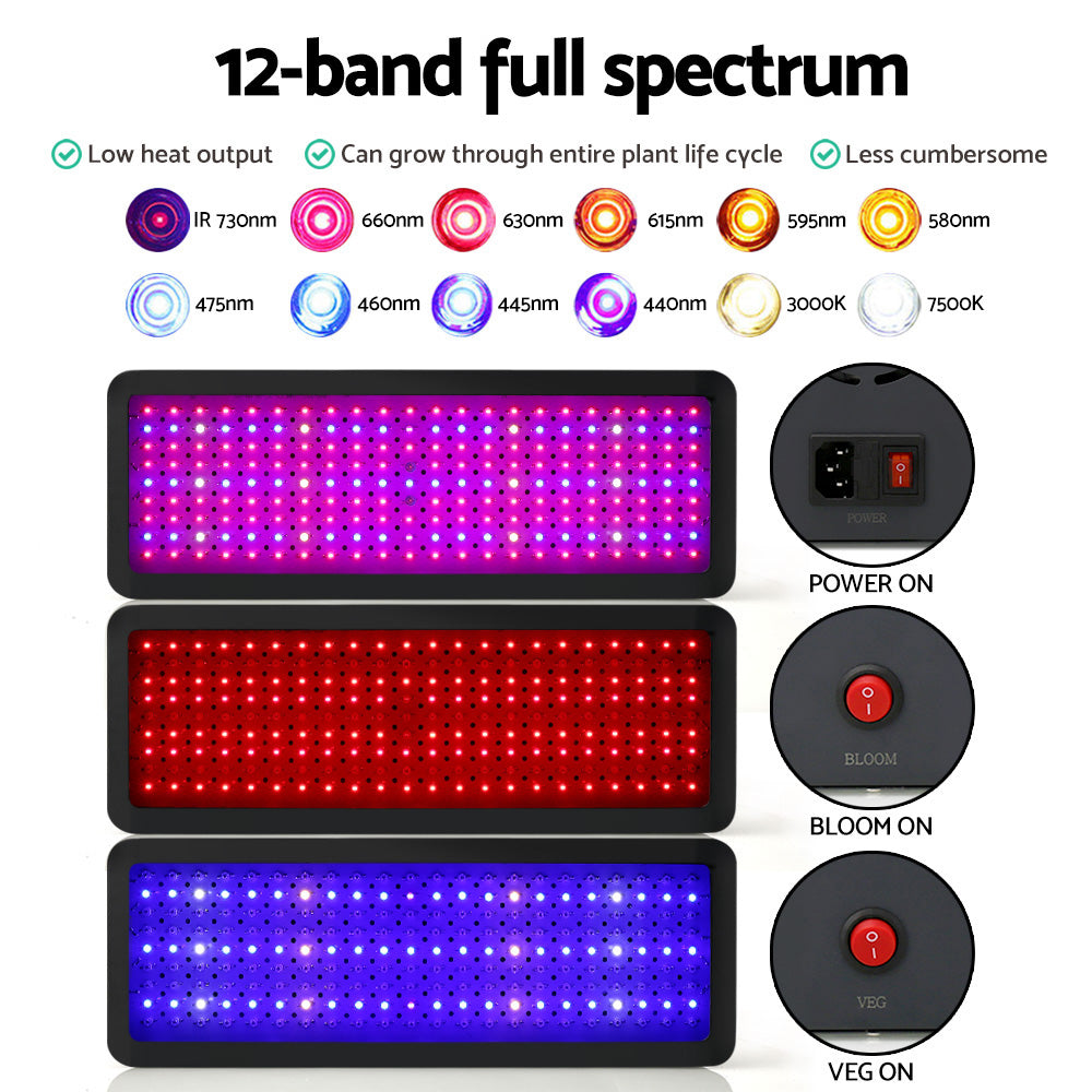 Greenhouses & Accessories: Green Fingers 2000W Grow Light LED Full Spectrum Indoor Plant All Stage Growth