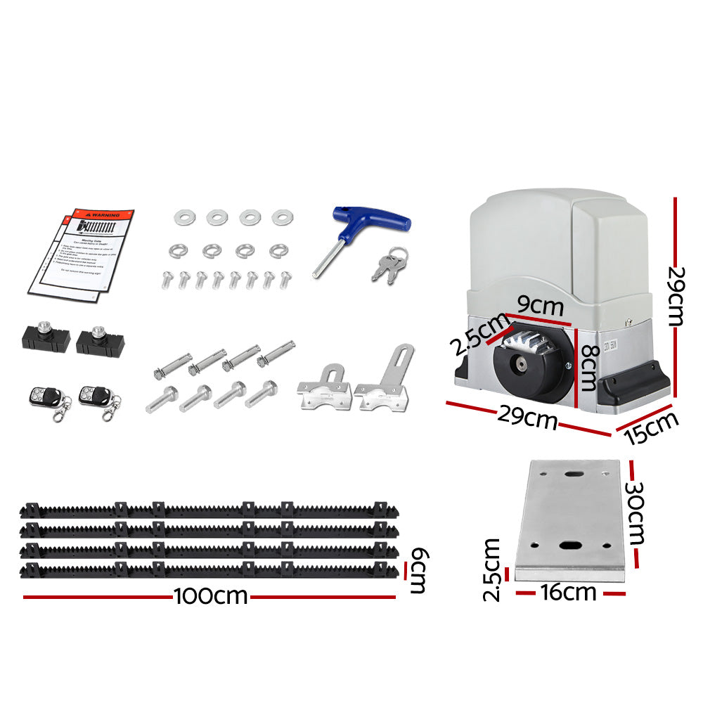 LockMaster Automatic Sliding Gate Opener Kit 4M 1200KG