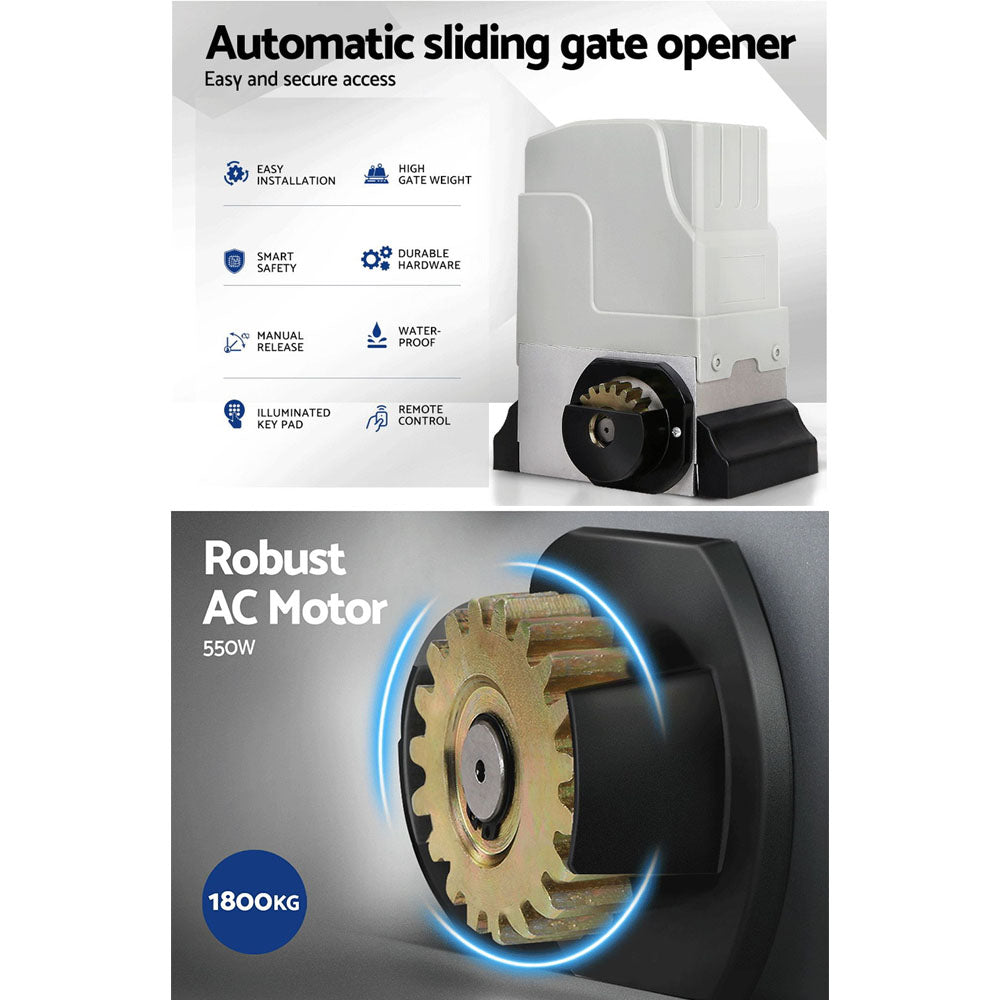 LockMaster Automatic Sliding Gate Opener Kit 6M 1800KG