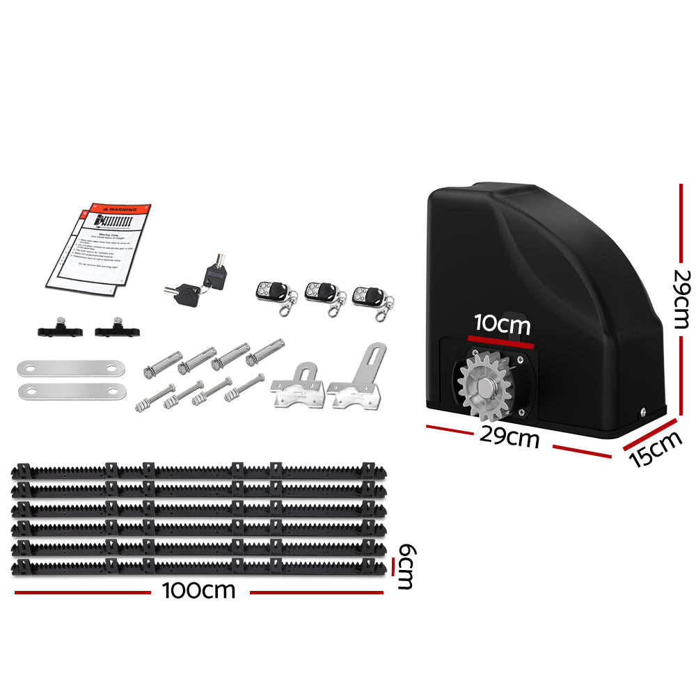 Fence & Gate Accessories: LockMaster Automatic Sliding Gate Opener Kit 10W Solar 6M 600KG