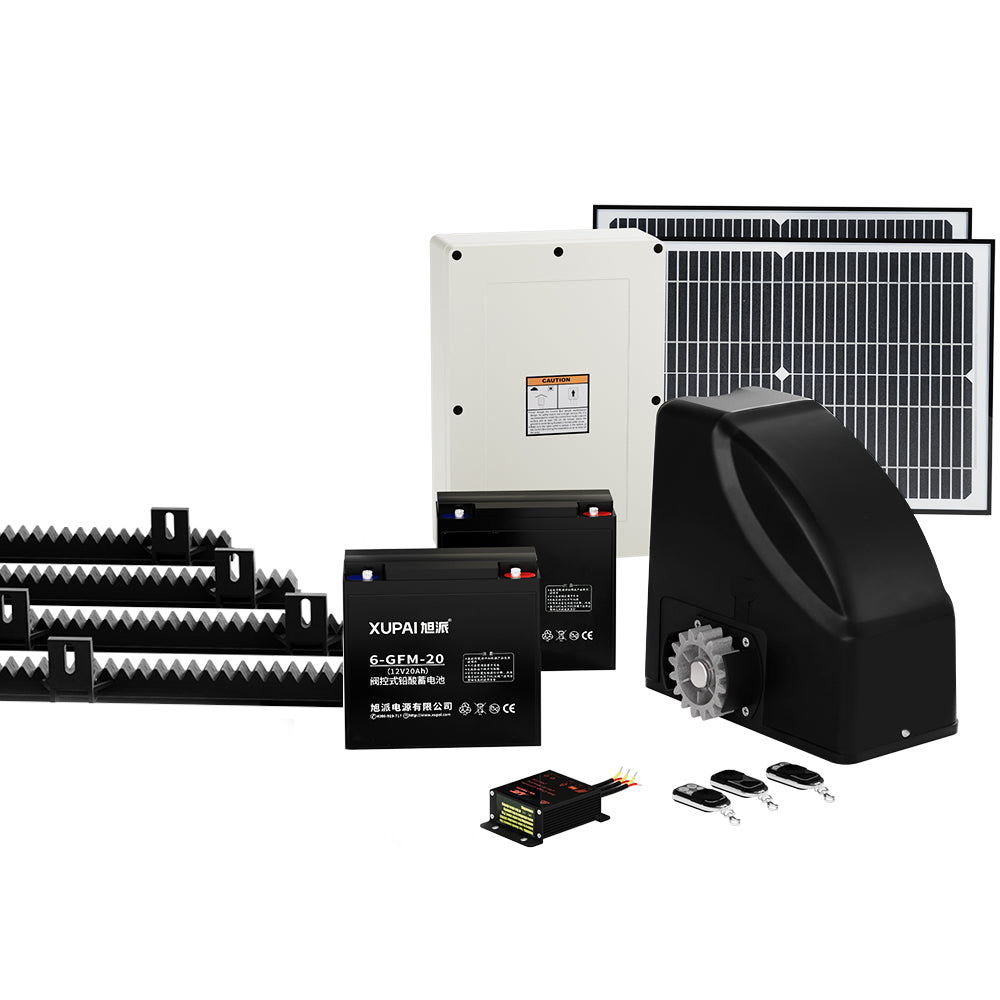 LockMaster Automatic Sliding Gate Opener Kit 40W Solar 4M 600KG