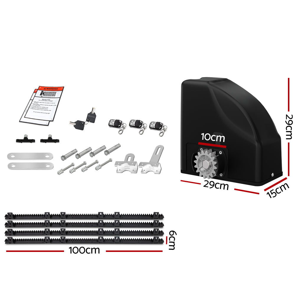 LockMaster Automatic Sliding Gate Opener Kit 40W Solar 4M 600KG