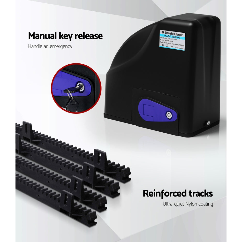Fence & Gate Accessories: LockMaster Automatic Sliding Gate Opener Kit 4M 600KG