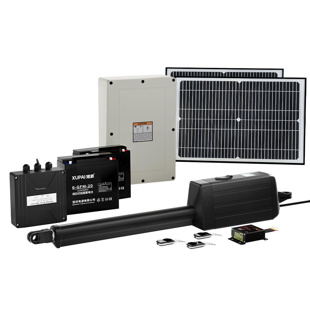 Fence & Gate Accessories: LockMaster Single Swing Gate Opener 40W Full Solar Power Automatic
